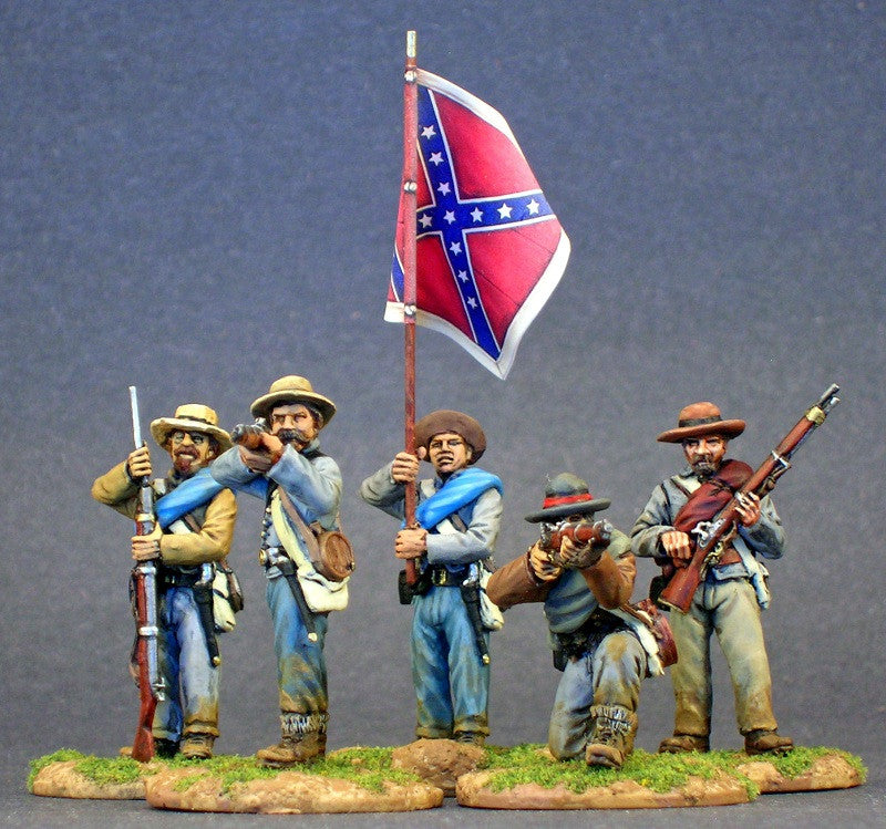 ACWPACK10 - Infantry Battle Pack -  24 Confederate Infantry in Frock Coats / Firing Line