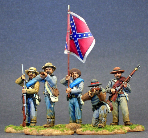 ACWPACK10 - Infantry Battle Pack -  24 Confederate Infantry in Frock Coats / Firing Line