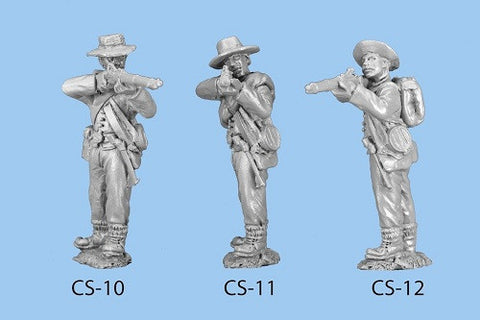 CS-11 Confederate Infantry in Shell Jacket / Blanket Roll / Standing and Firing - legs together