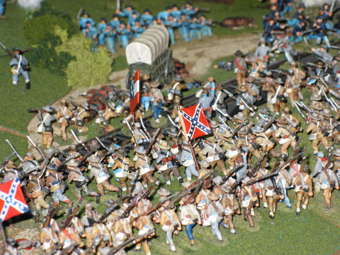 100 Figure Bulk Pack - C.S. Infantry (Ragged Rebels) - Advancing / marching / firing poses