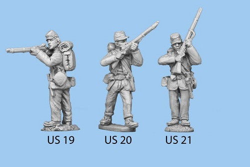 US-19 Union Infantry in Sack Coats / Backpack - Standing and Firing - legs together
