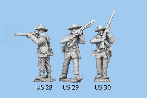 US-29 Union Infantry in Sack Coats / Blanket Roll / Standing and Preparing to Fire
