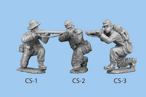 CS-3 Confederate Infantry in Shell Jacket / Back Pack - Kneeling and Firing