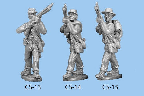 CS-14 Confederate Infantry in Shell Jacket / Blanket Roll / Standing and Preparing to Fire