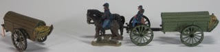 Battery wagon and limber set with 6 horse team standing